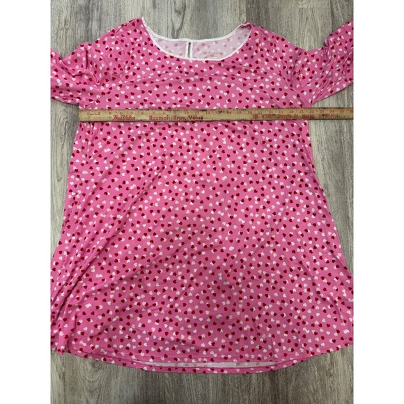 Kate Spade New York Pink Heart Print Flutter Sleeve Nightgown Women's Size XL - Picture 4 of 6